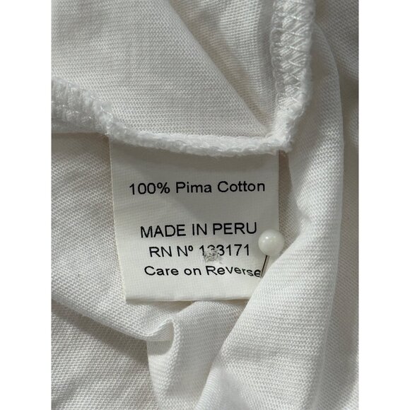 Planet by Lauren G Womens Top White Long Sleeve Silver Foil Panel One Size - Picture 7 of 8